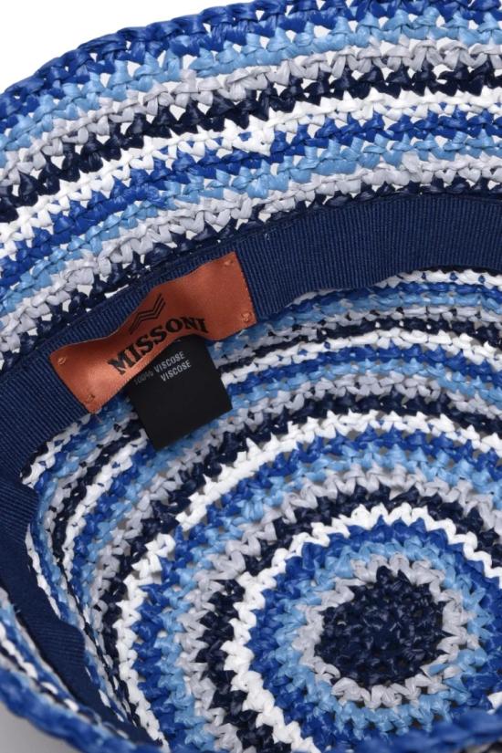 25SS 미소니 모자 라피아  - 터쿼이즈 - MISSONI