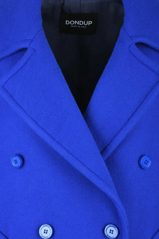  돈답 코트 캐시미어 소재의 긴 더블 브레스트  - 로얄 블루 - DONDUP