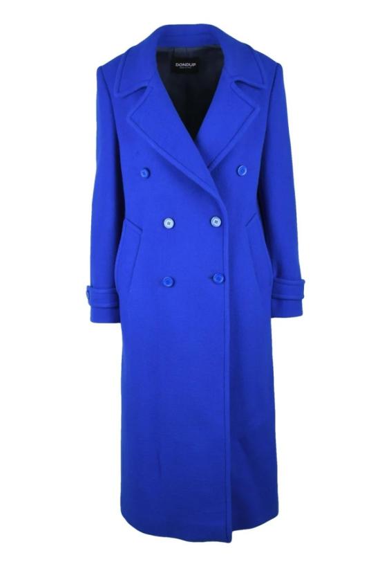  돈답 코트 캐시미어 소재의 긴 더블 브레스트  - 로얄 블루