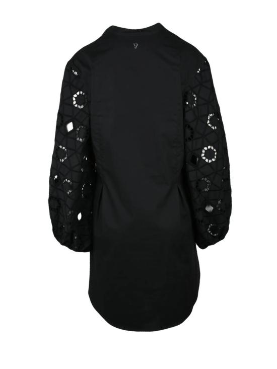 25SS 돈답 미디 원피스 면 튜닉 드레스 - 블랙 - DONDUP