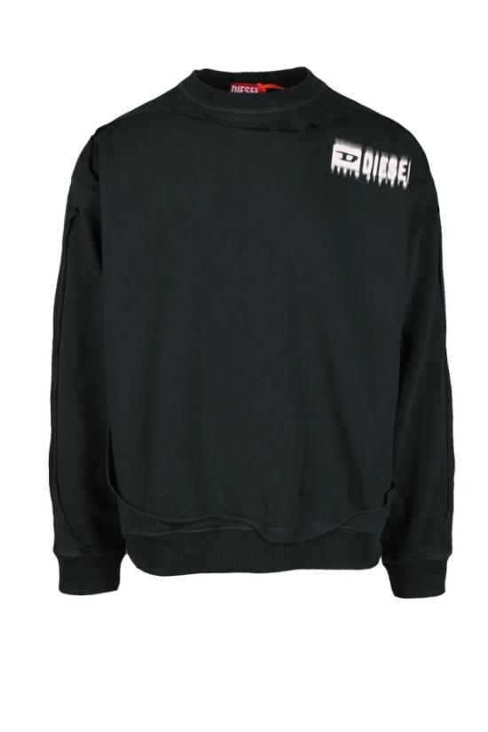  디젤 탑 남성용 스웨트셔츠 - 블랙