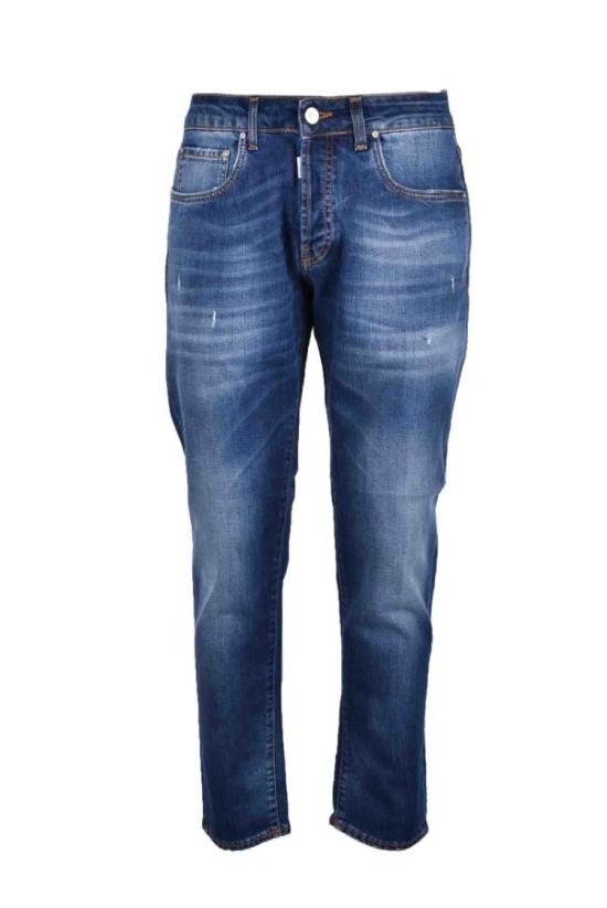  타케시쿠로사와 데님 슬림핏  진, 클래식 블루 워싱