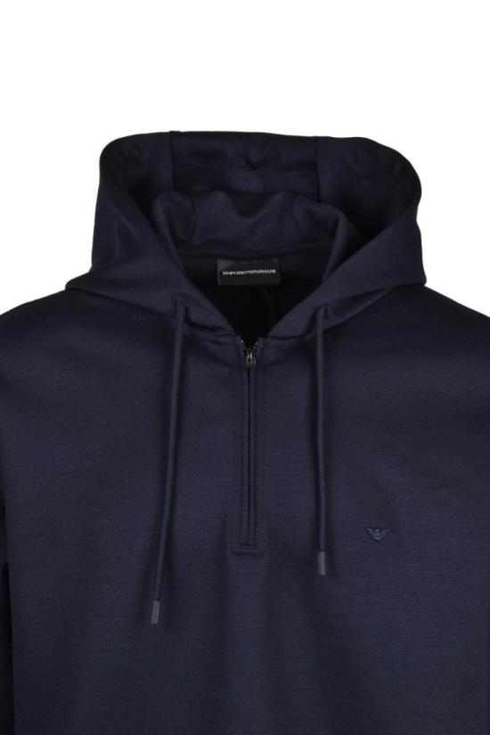  엠포리오 아르마니 탑 후드티 (폴리에스터 울 스판 소재) - 블루 - EMPORIO ARMANI