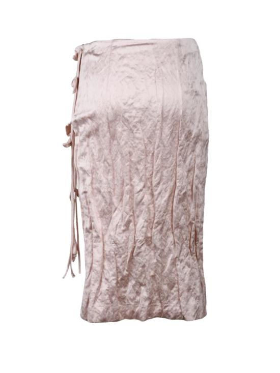 25SS 블루마린 롱 스커트 주름진 질감의 새틴 미디 - BLUMARINE