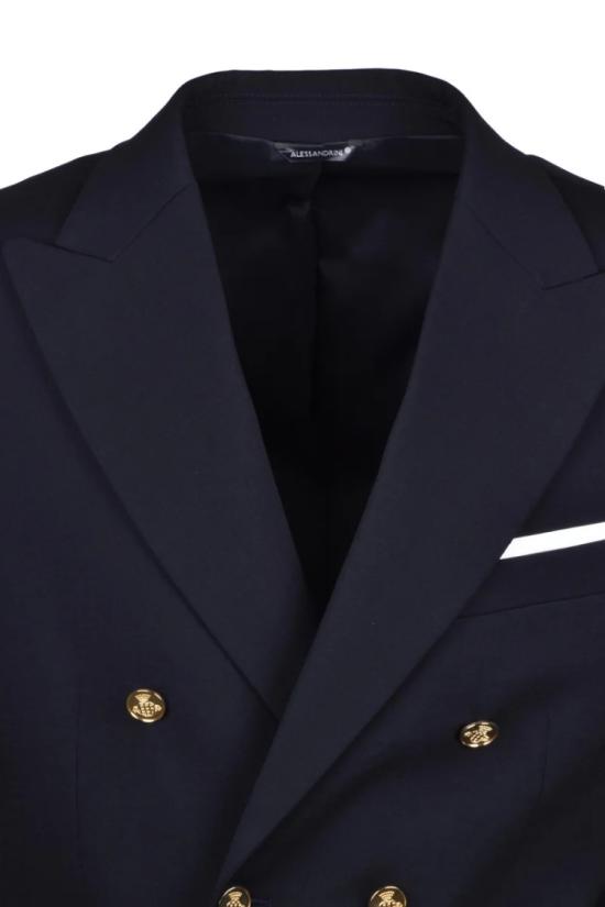 25SS Grey Daniele Alessandrini 수트 자켓 울 스트레치 더블 브레스트 재킷 - 블랙 - DANIELE ALESSANDRINI