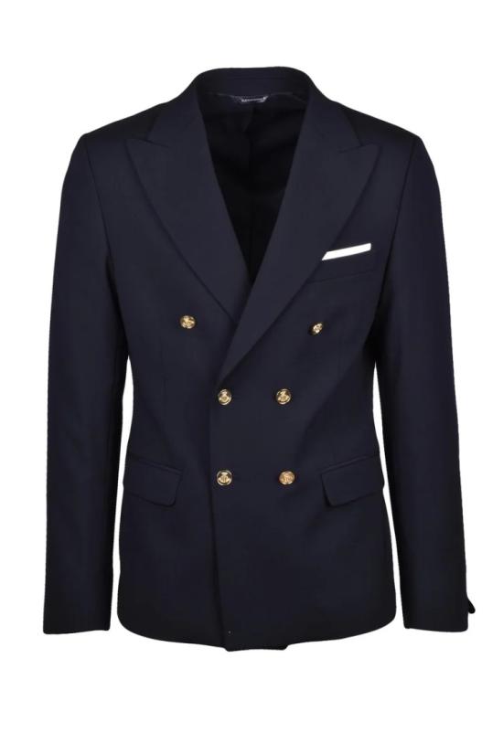25SS Grey Daniele Alessandrini 수트 자켓 울 스트레치 더블 브레스트 재킷 - 블랙