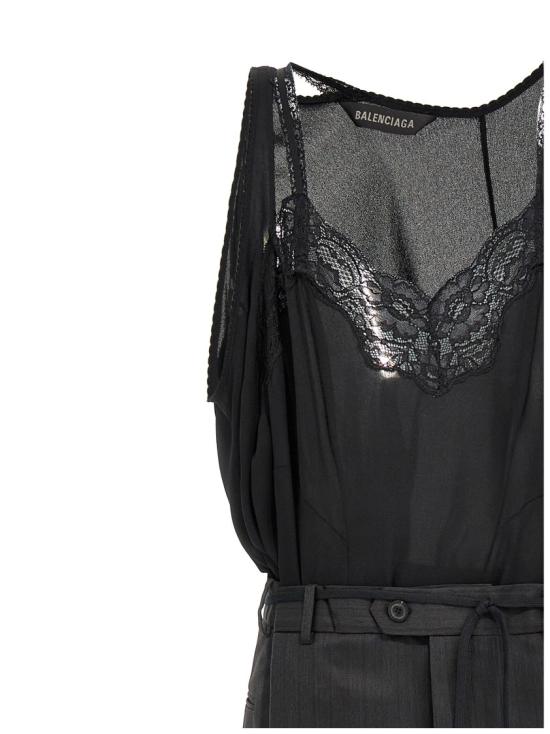 25SS 발렌시아가 롱 원피스 814348TLO321000 Black - BALENCIAGA