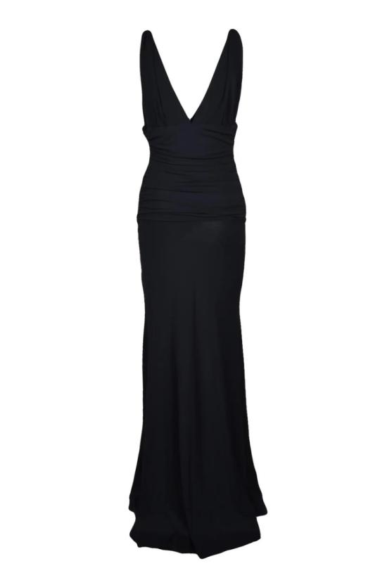 25SS 아니예 바이 롱 원피스 긴 주름 장식 저지 드레스 - 블랙 - ANIYE BY