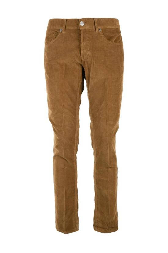  돈답 데님 조지 벨벳 바지 - 브라운