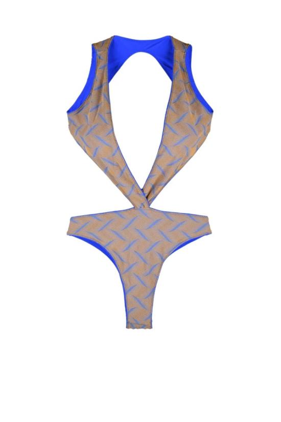 25SS 수크레테 비키니 수영복 깊은 V넥 원피스 수영복