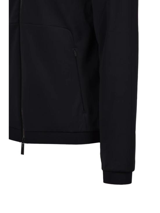 25SS 엠포리오 아르마니 탑 지퍼 후드티 - 블랙 - EMPORIO ARMANI