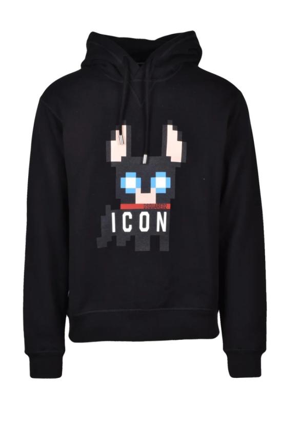 25SS 디스퀘어드2 탑 면 후드티 - 블랙