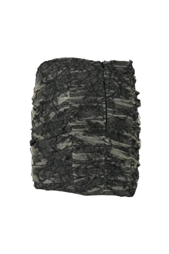  더 마네이 숏 스커트 실크 소재의 질감 있는 주름 - THE MANNEI