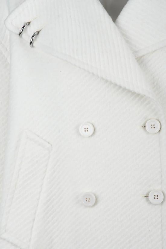  돈답 코트 클래식 라펠이 있는 더블 브레스트 화이트 - DONDUP