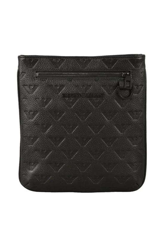  엠포리오 아르마니 크로스백 플랫 크로스바디 백 (가죽) - 블랙