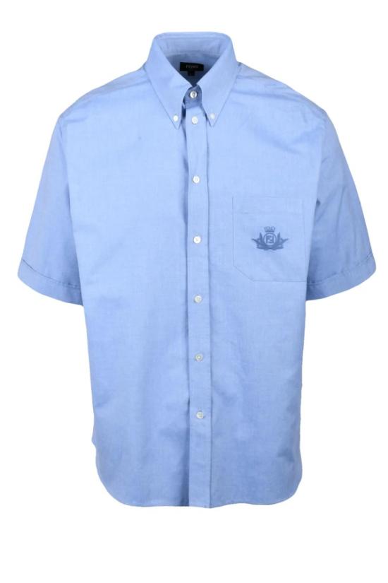 25SS 펜디 반팔 셔츠 면  - 연한 파란색