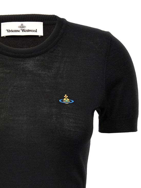 26SS 비비안웨스트우드 베아 니트 반소매 스웨터 1803002QY003FN401 Black - VIVIENNE WESTWOOD