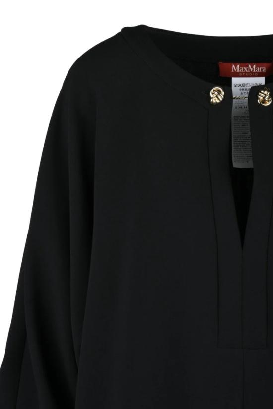 25SS 막스마라 미디 원피스 아스티 튜닉 드레스 박쥐 소매 - 블랙 - MAX MARA