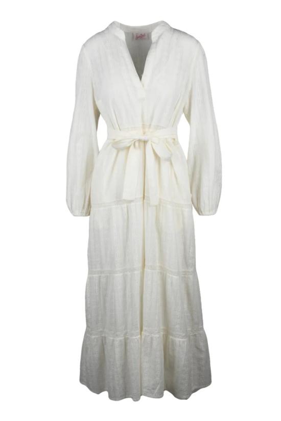 25SS 세인트바쓰 롱 원피스 편안한 티어드 디자인의 미디 드레스