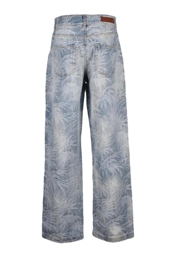 25SS 팜앤젤스 데님 루즈핏 자카드 진 - 라이트 블루 - PALM ANGELS