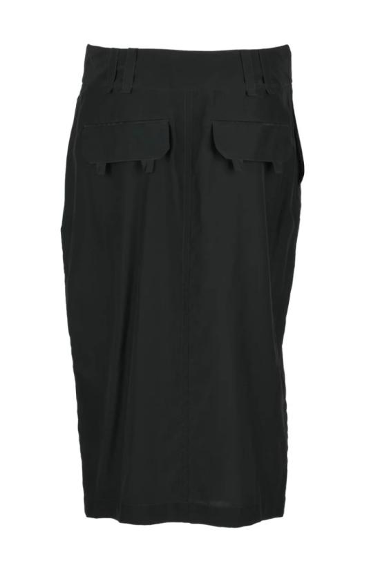  생로랑 미디 스커트 실크 미디  - 블랙 - SAINT LAURENT