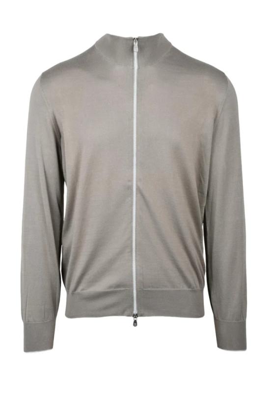 25SS 브루넬로 쿠치넬리 집업 니트 지퍼 가디건 - 그레이