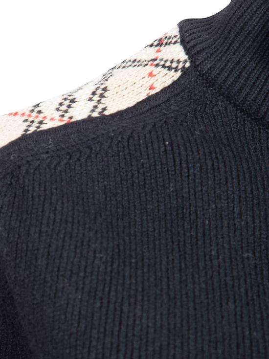 26SS 버버리 체크 패치 울 캐시미어 카디건 8121927 A1189 Black - BURBERRY
