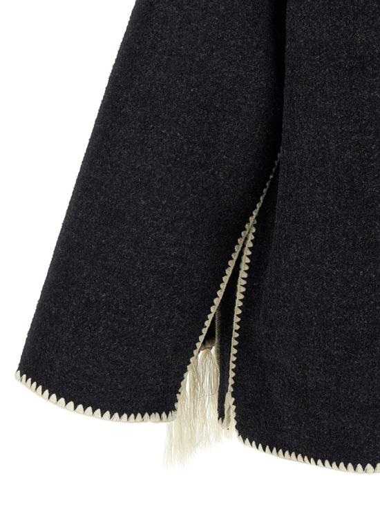 26SS 토템 자수 스카프 자켓 244WRO918FB0292083 Black - TOTEME