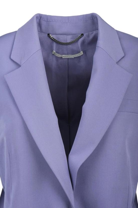  스텔라 맥카트니 수트 자켓 롱 재킷 (울 스트레치 소재) - 라벤더 색상 - STELLA MCCARTNEY