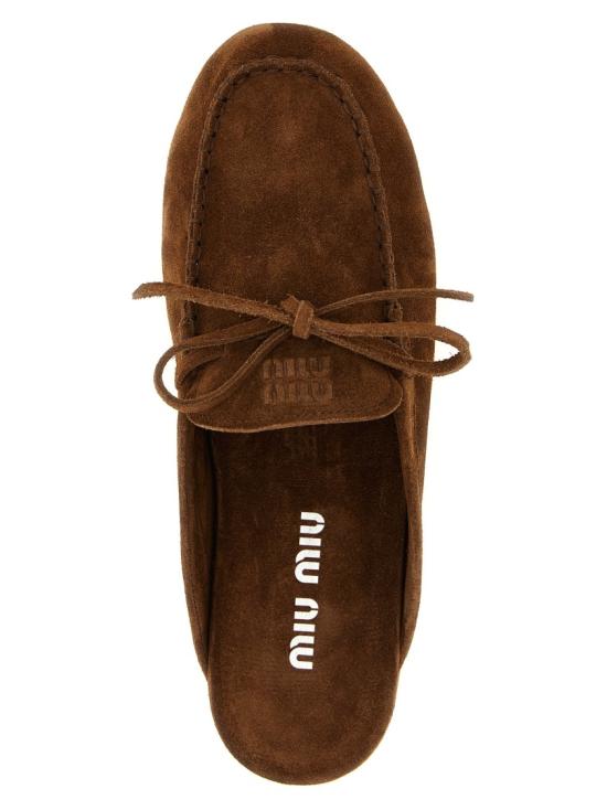 26SS 미우미우 스웨이드 덱 뮬 5R604EF005054F0324 Brown - MIU MIU