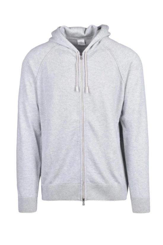  일레븐티 탑 캐시미어 지퍼 스웨트셔츠 - 그레이