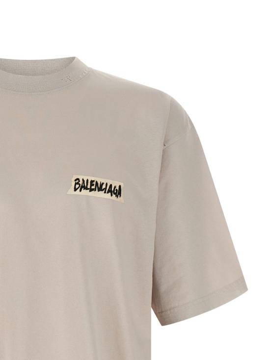 26SS 발렌시아가 마스킹 테이프 티셔츠 미디움 핏 764235TTVL69012 White - BALENCIAGA