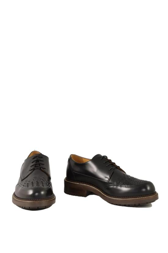  Testoni Bologna 1929 드레스 슈즈 고무 밑창 레이스업 슈즈 - 블랙 - OTHER BRANDS