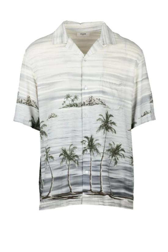  셀린느 반팔 셔츠 비스코스 하와이  - 회색