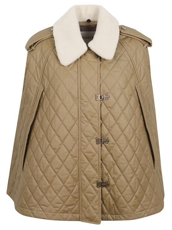 26SS 버버리 시얼링 칼라 퀼팅 코튼 히스 케이프 8122271 C2556 Neutrals