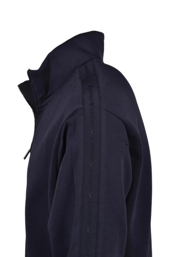  엠포리오 아르마니 탑 지퍼 스웨트셔츠, 면 폴리에스터 스트레치 소재 - 블루 - EMPORIO ARMANI
