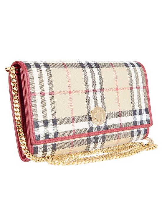 26SS 버버리 체크 체인 스트랩 지갑 8116321 B9724 Neutrals - BURBERRY