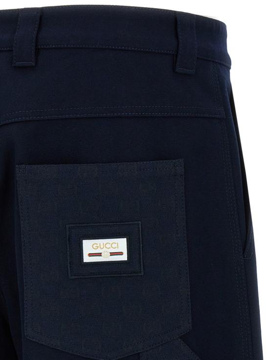 25SS 구찌 헤비 코튼 캔버스 트라우저 810787ZAR7C4440 Black - GUCCI