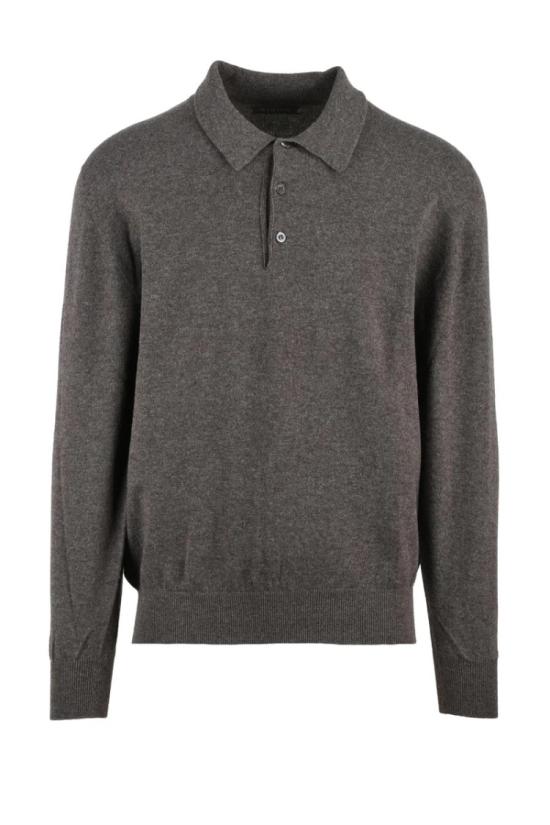  하위코 폴로 티셔츠 캐시미어 니트 폴로 셔츠 - 브라운