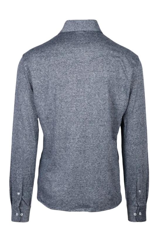 25SS 브루넬로 쿠치넬리 긴팔 셔츠 니트  - 블루 - BRUNELLO CUCINELLI