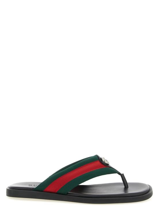 26SS 구찌 인터로킹 G T-스트랩 샌들 838083HAAL08444 Black