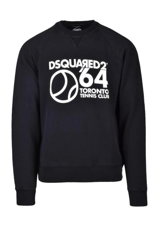 25SS 디스퀘어드2 탑 면 크루넥 스웨트셔츠 - 블랙