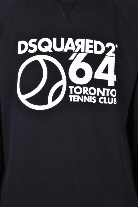 25SS 디스퀘어드2 탑 면 크루넥 스웨트셔츠 - 블랙 - DSQUARED2