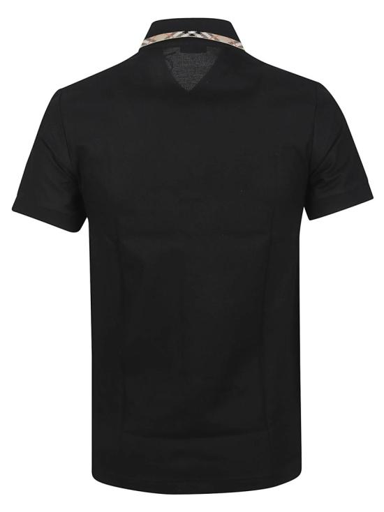 26SS 버버리 체크 트리밍 코튼 폴로셔츠 8126949 A1189 Black - BURBERRY