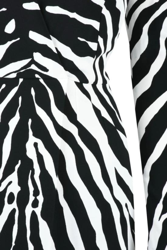  돌체앤가바나 원피스 브이넥 미디 드레스 - 블랙/화이트 - DOLCE & GABBANA