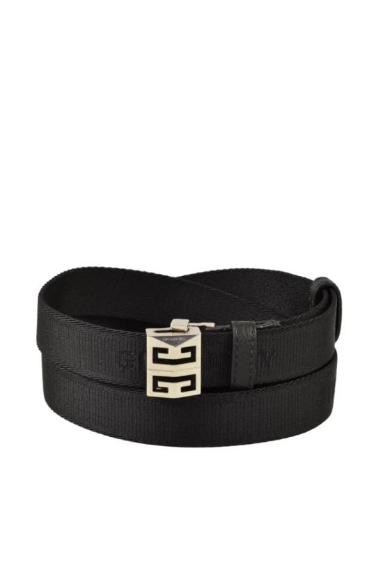  지방시 가죽 벨트 질감이 있는 원단 블랙