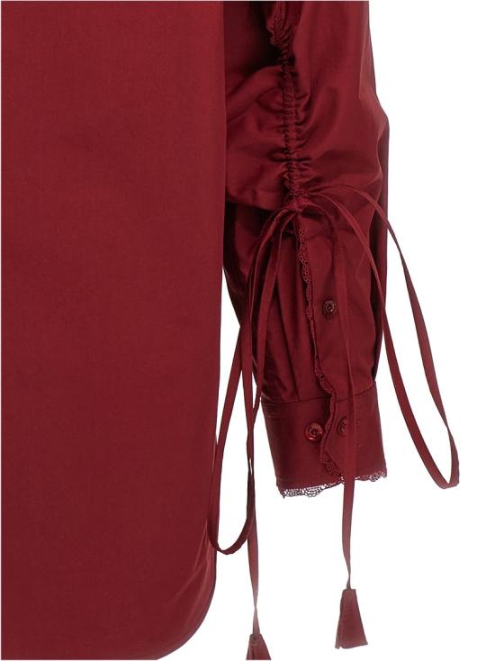 25SS 구찌 면 포플린 셔츠 830353Z7ADR6052 Red - GUCCI