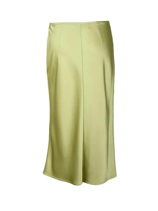 25SS 블루마린 롱 스커트 새틴 스트레치 미디  - 녹색 - BLUMARINE