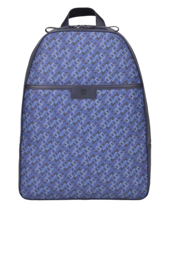  타미힐피거 백팩 기하학적 패턴의 지퍼 여밈