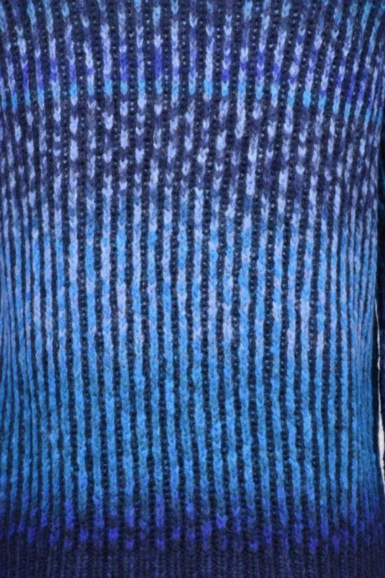  돈답 집업 니트 울 알파카 지퍼 모크넥 스웨터 - 블루/라이트 블루 - DONDUP